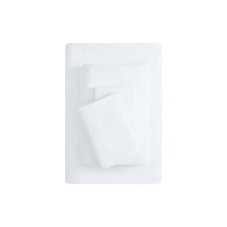 Mainstays Super Soft Brushed Microfiber Bed Sheet Set, Arctic White, California King, 4 Piece