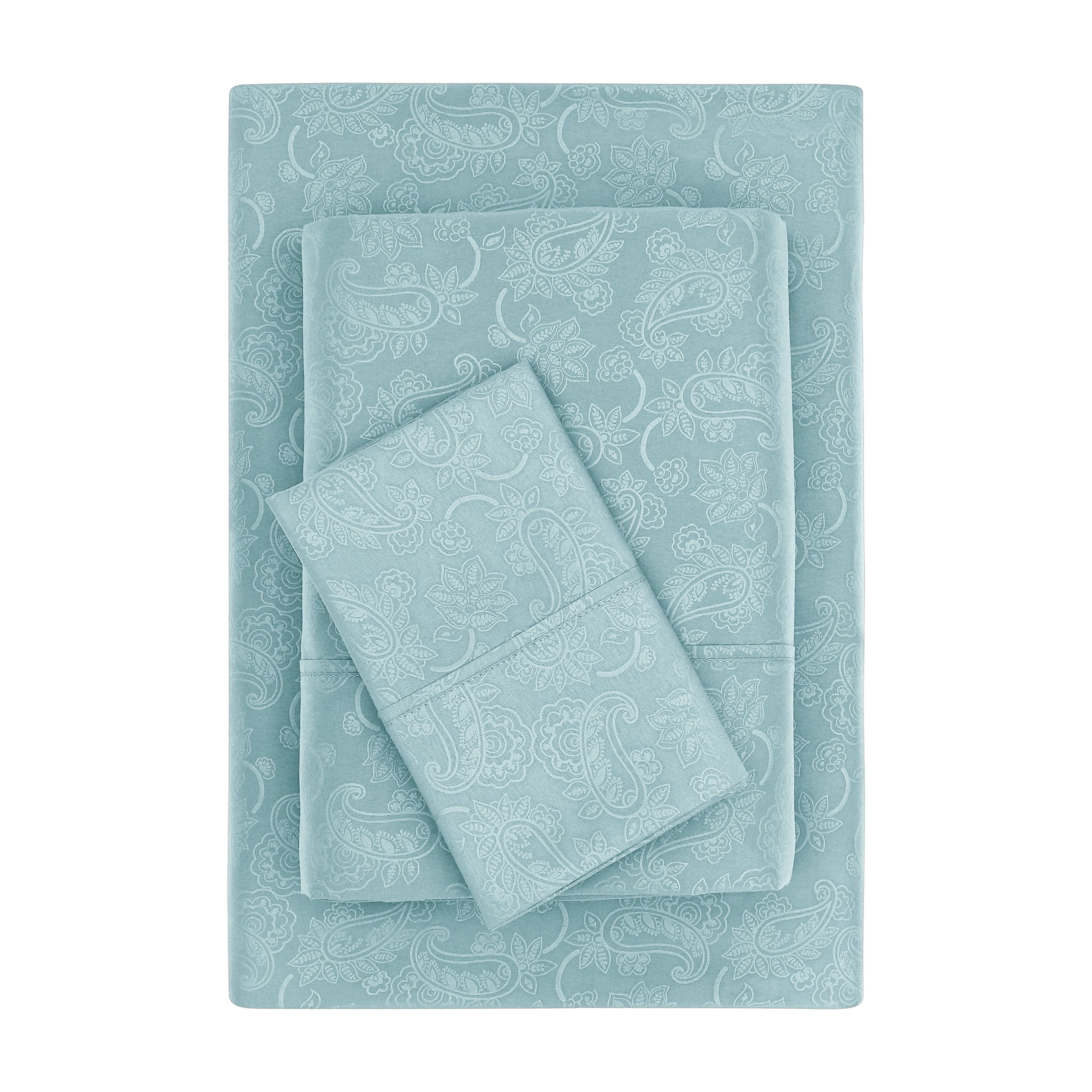 Mainstays Super Soft Brushed Microfiber Bed Sheet Set, Blue Cameo ...