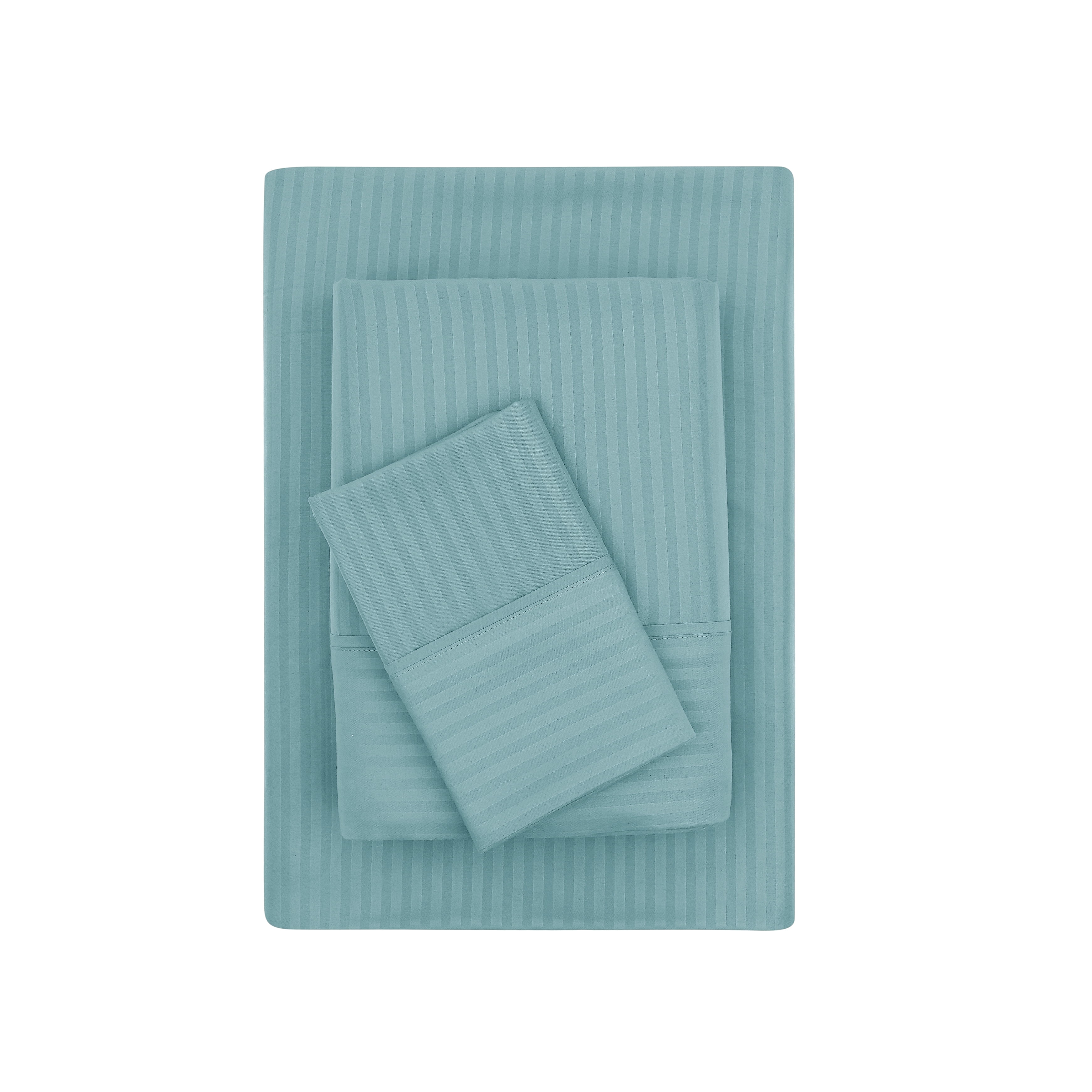 Mainstays Super Soft Brushed Microfiber Bed Sheet Set, Blue Cameo Embossed Stripe, Twin-XL, 3 Piece