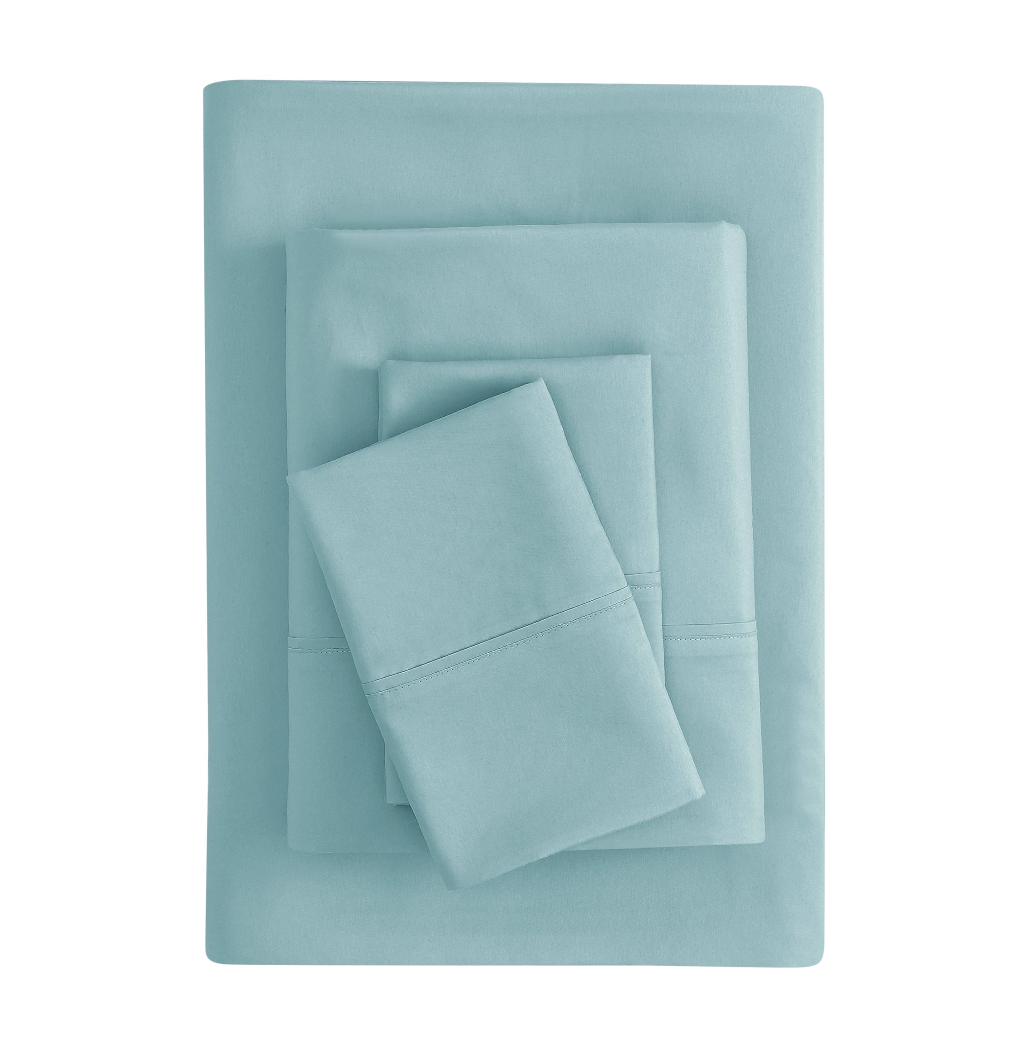 Mainstays Super Soft Brushed Microfiber Bed Sheet Set, Blue Cameo, King, 4 Piece