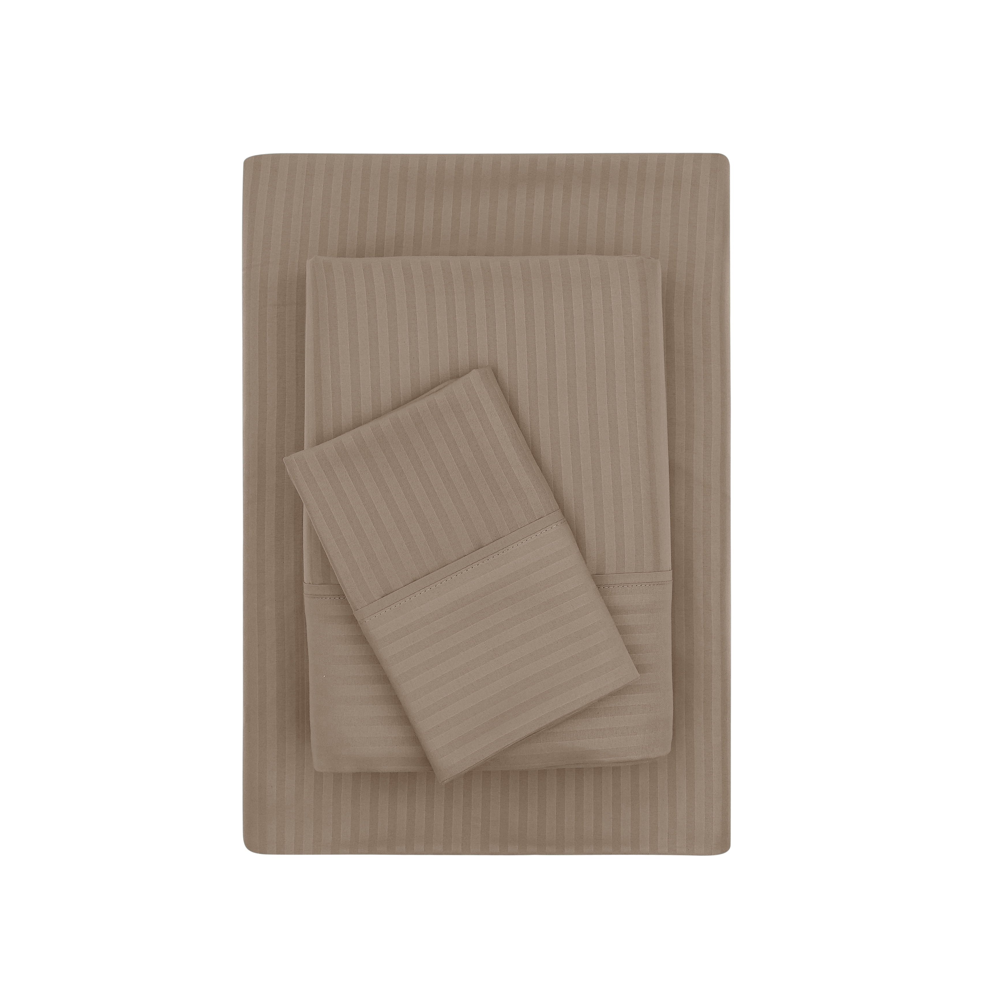 Mainstays Super Soft Brushed Microfiber Bed Sheet Set, Brown Bag Embossed Stripe, Twin-XL, 3 Piece