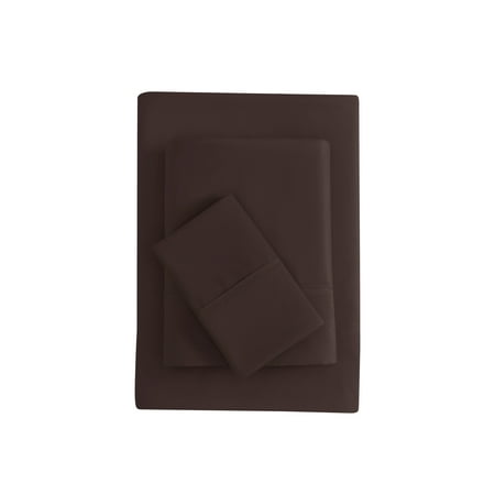 Mainstays Super Soft Brushed Microfiber Bed Sheet Set, Caffeine Brown, Twin-XL, 3 Piece