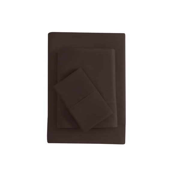 Mainstays Super Soft Brushed Microfiber Bed Sheet Set, Caffeine Brown, Twin-XL, 3 Piece