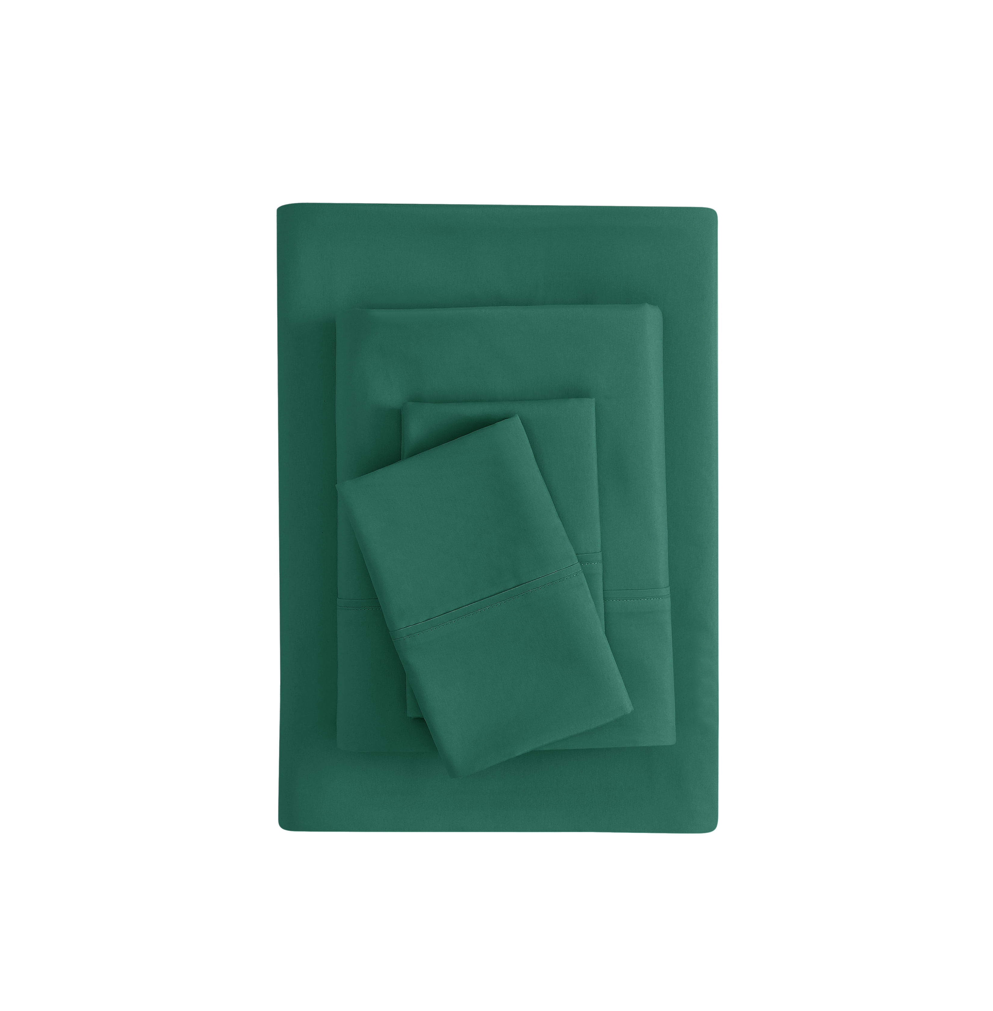 Mainstays Super Soft Brushed Microfiber Bed Sheet Set, Dark Green, King, 4 Piece