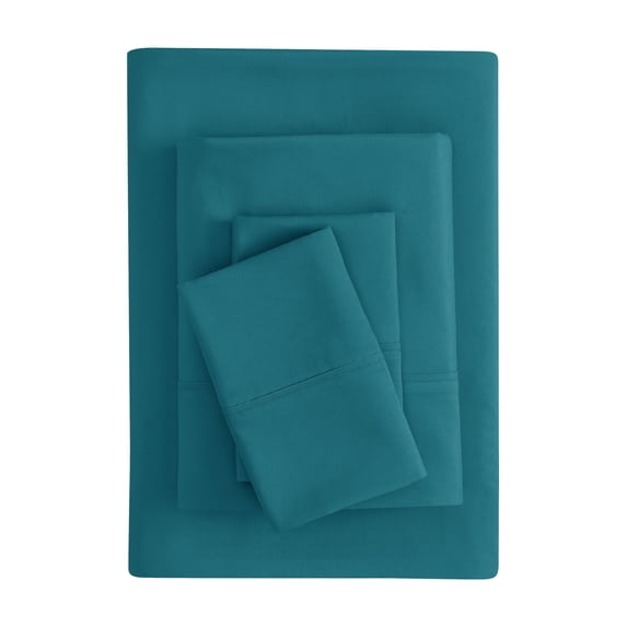Mainstays Super Soft Brushed Microfiber Bed Sheet Set, Dark Teal, King, 4 Piece