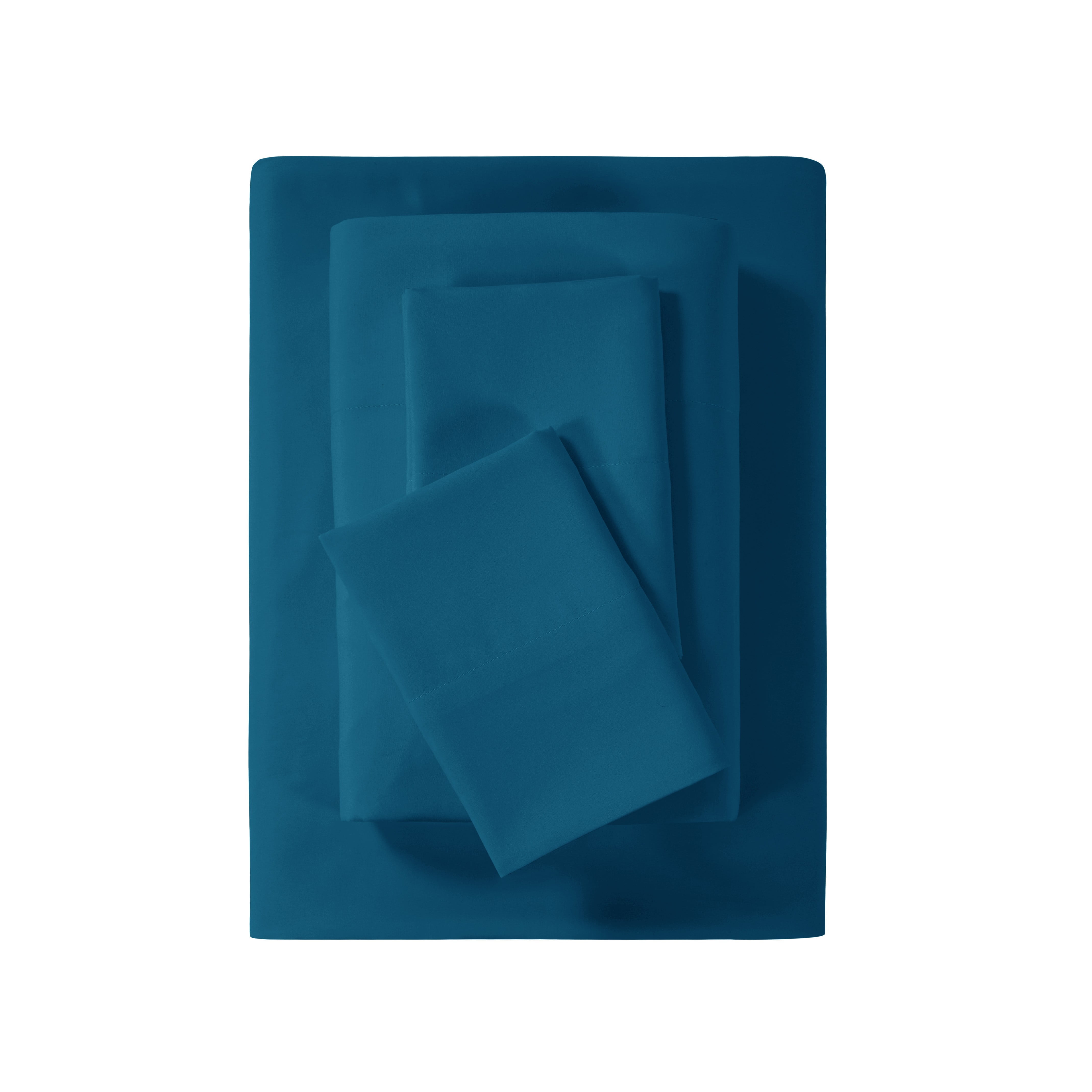 Mainstays Super Soft Brushed Microfiber Bed Sheet Set, Full, Dark Teal, 4 Piece