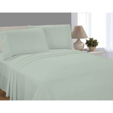 Mainstays Super Soft Brushed Microfiber Bed Sheet Set, Full, Soft Sea, 4 Piece