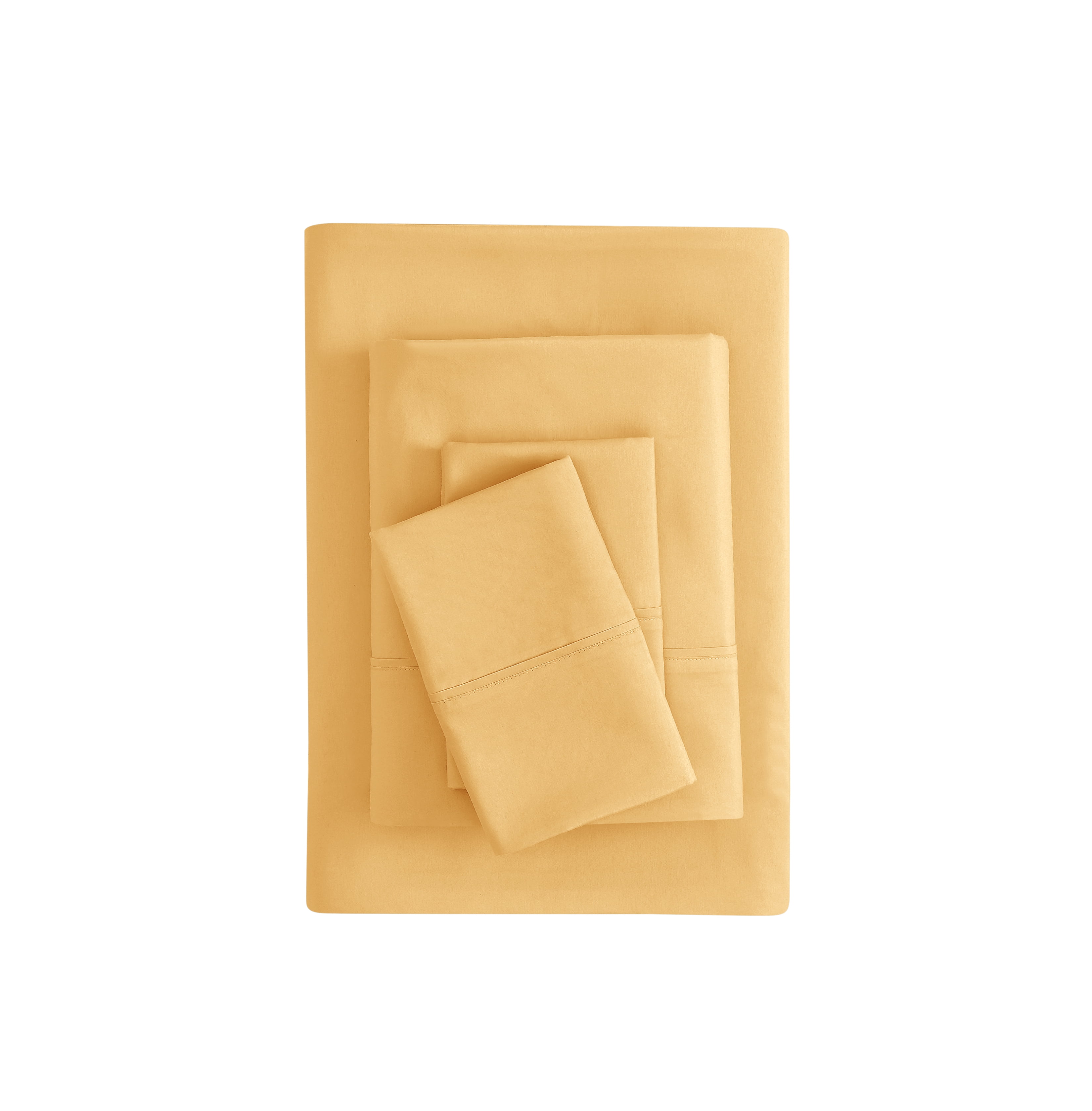 Mainstays Super Soft Brushed Microfiber Bed Sheet Set, Golden Mustard, Full, 4 Piece
