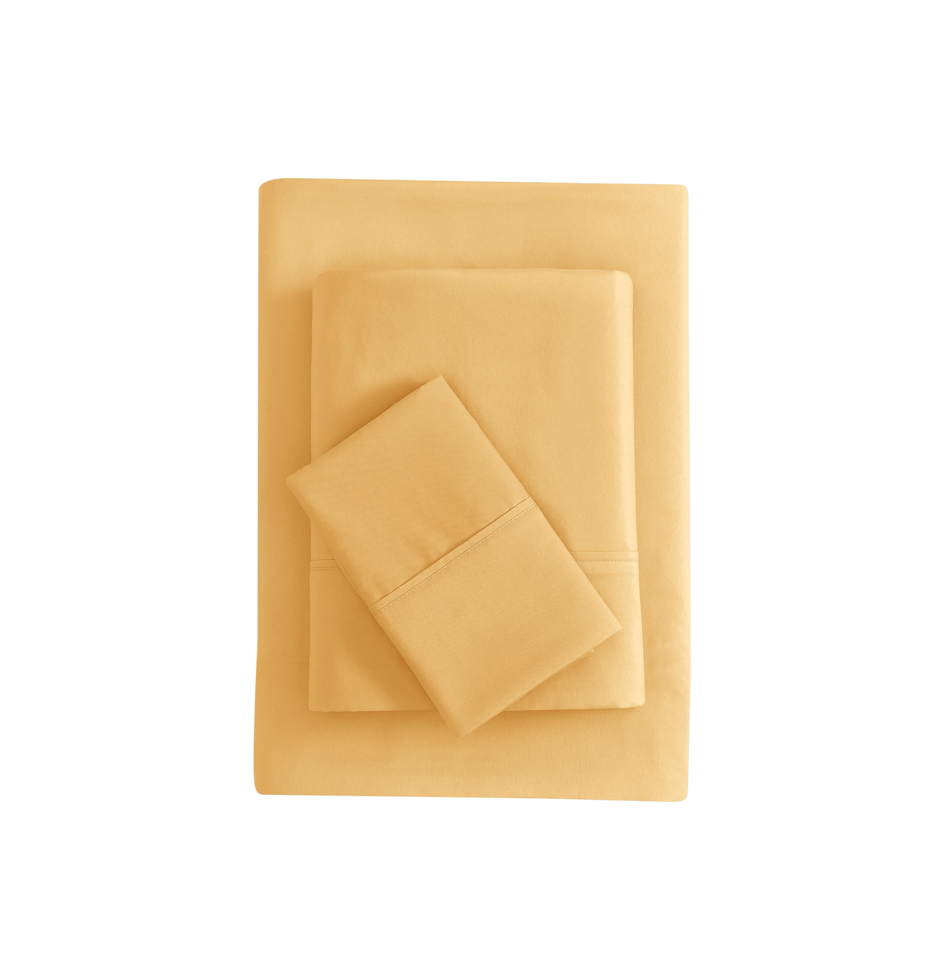 Mainstays Super Soft Brushed Microfiber Bed Sheet Set, Golden Mustard, Twin-XL, 3 Piece