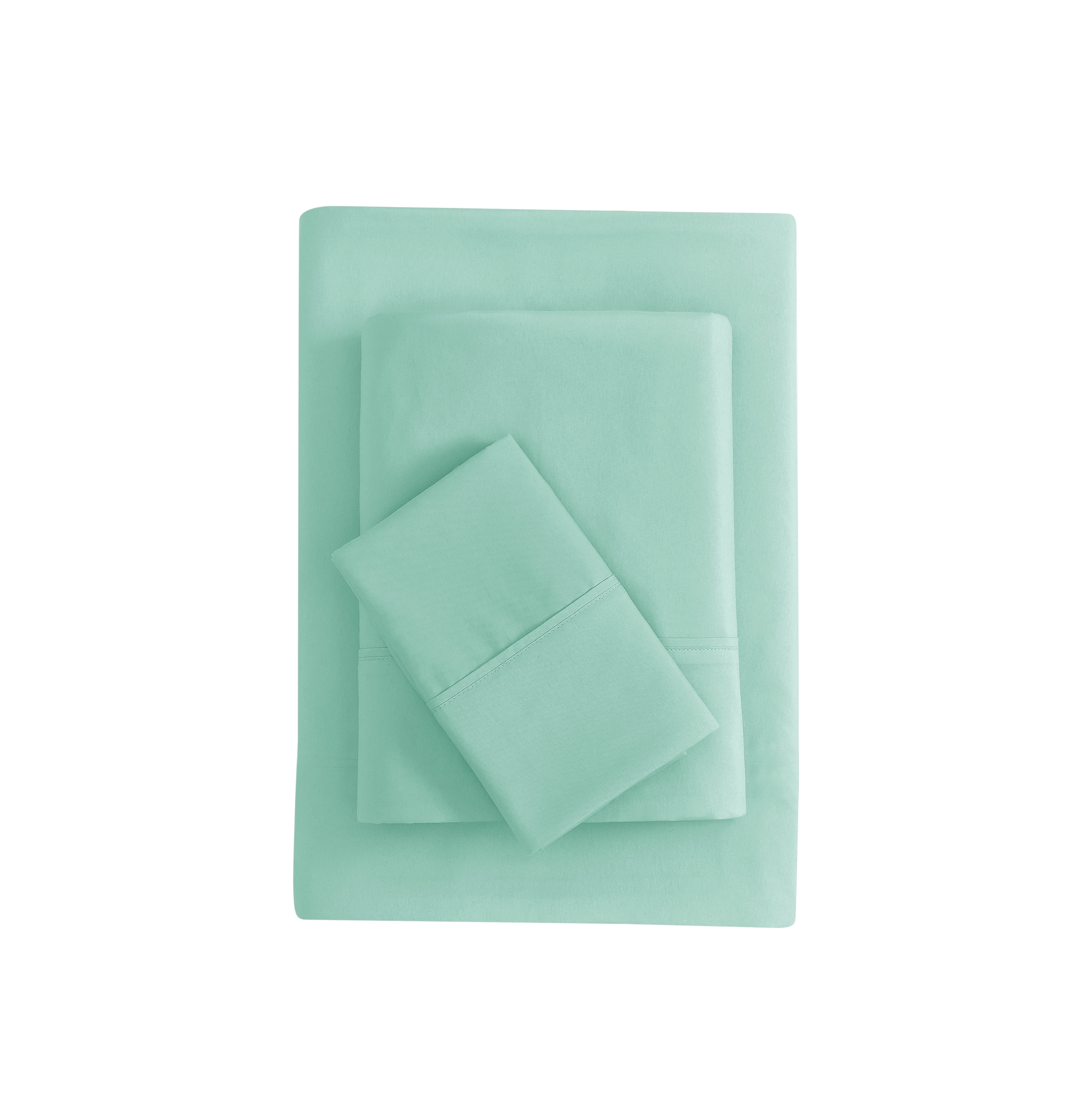 Mainstays Super Soft Brushed Microfiber Bed Sheet Set, Green Mint, Twin-XL, 3 Piece