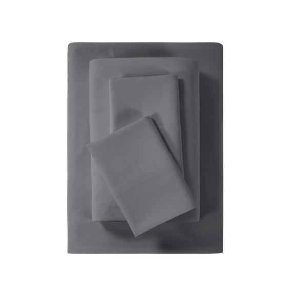 Mainstays Super Soft Brushed Microfiber Bed Sheet Set, King, Soothing Gray, 4 Piece