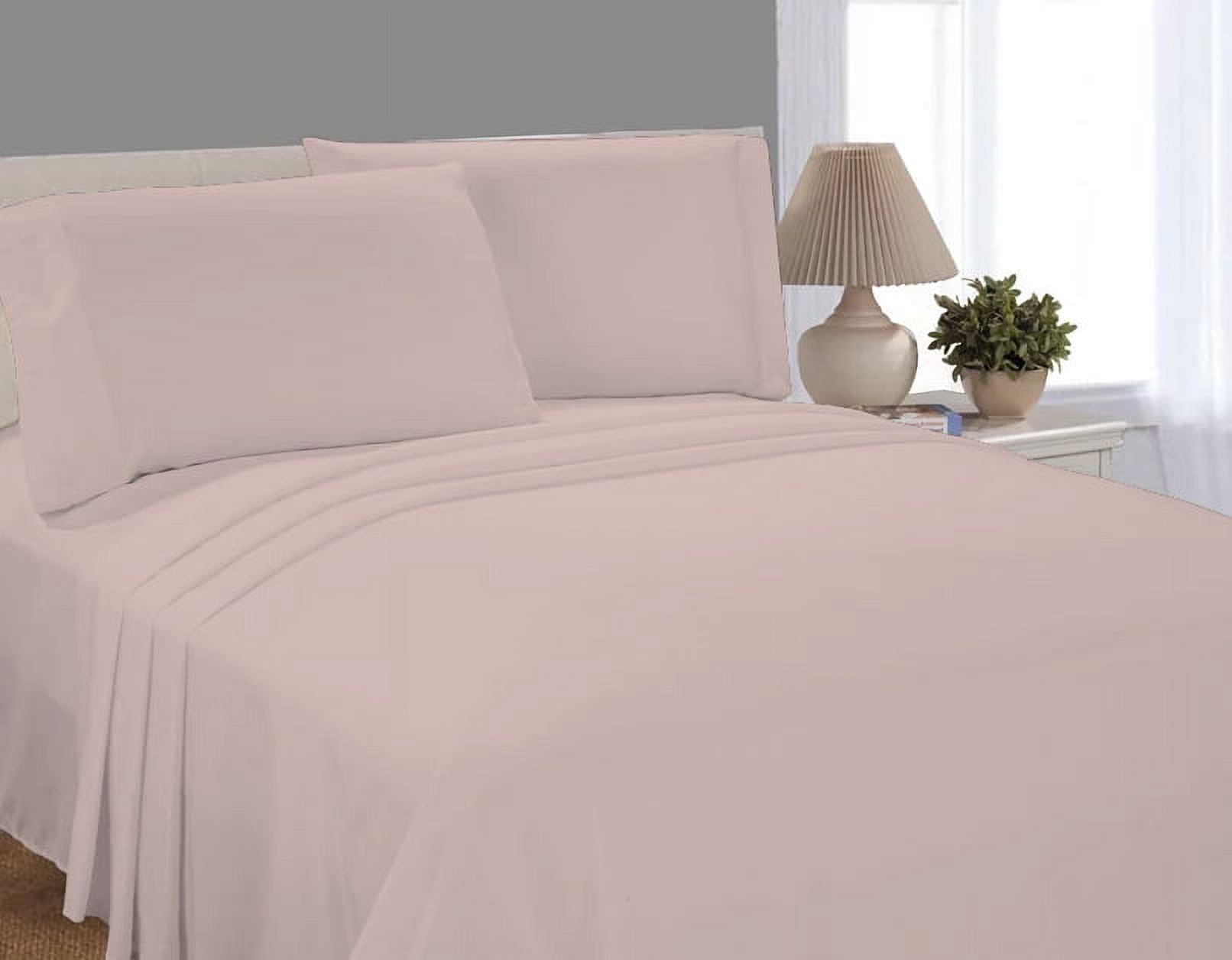 Mainstays Super Soft Brushed Microfiber Bed Sheet Set, King, Pink Blush, 4 Piece