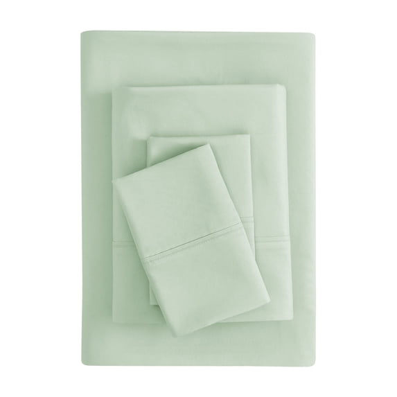 Mainstays Super Soft Brushed Microfiber Bed Sheet Set, Light Green, Full, 4 Piece