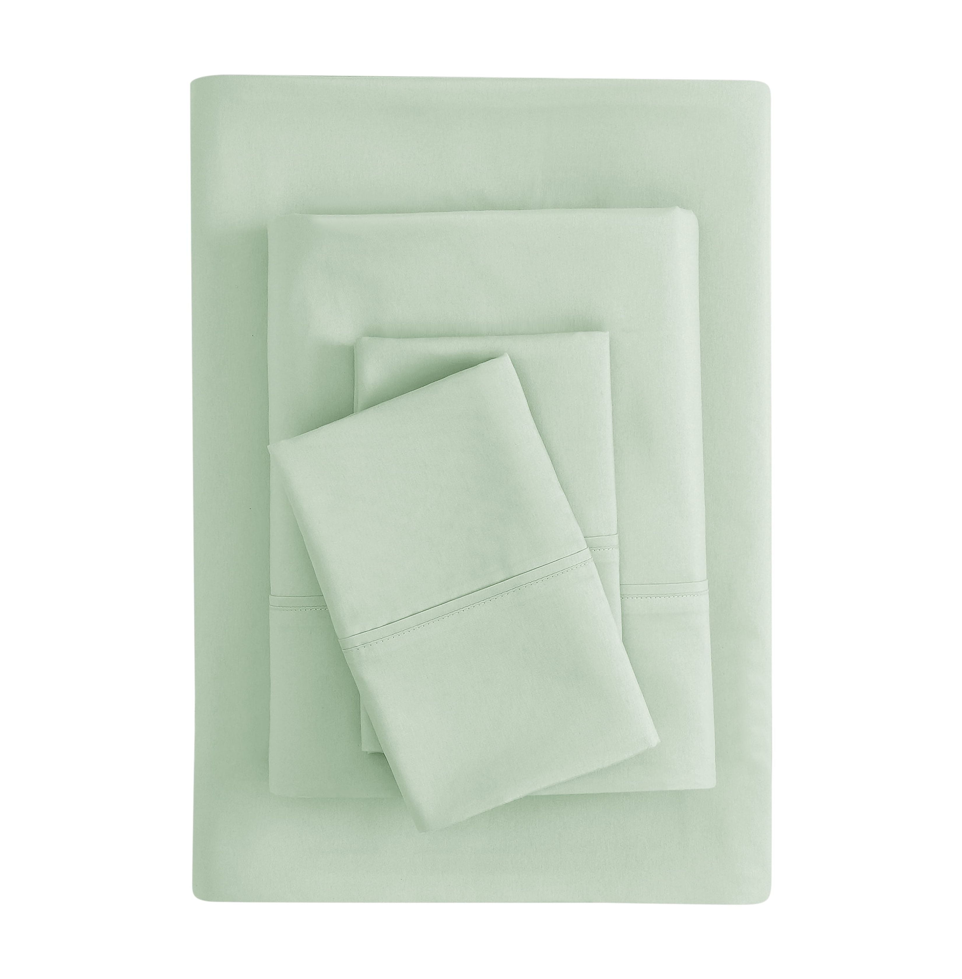 Mainstays Super Soft Brushed Microfiber Bed Sheet Set, Light Green, King, 4 Piece
