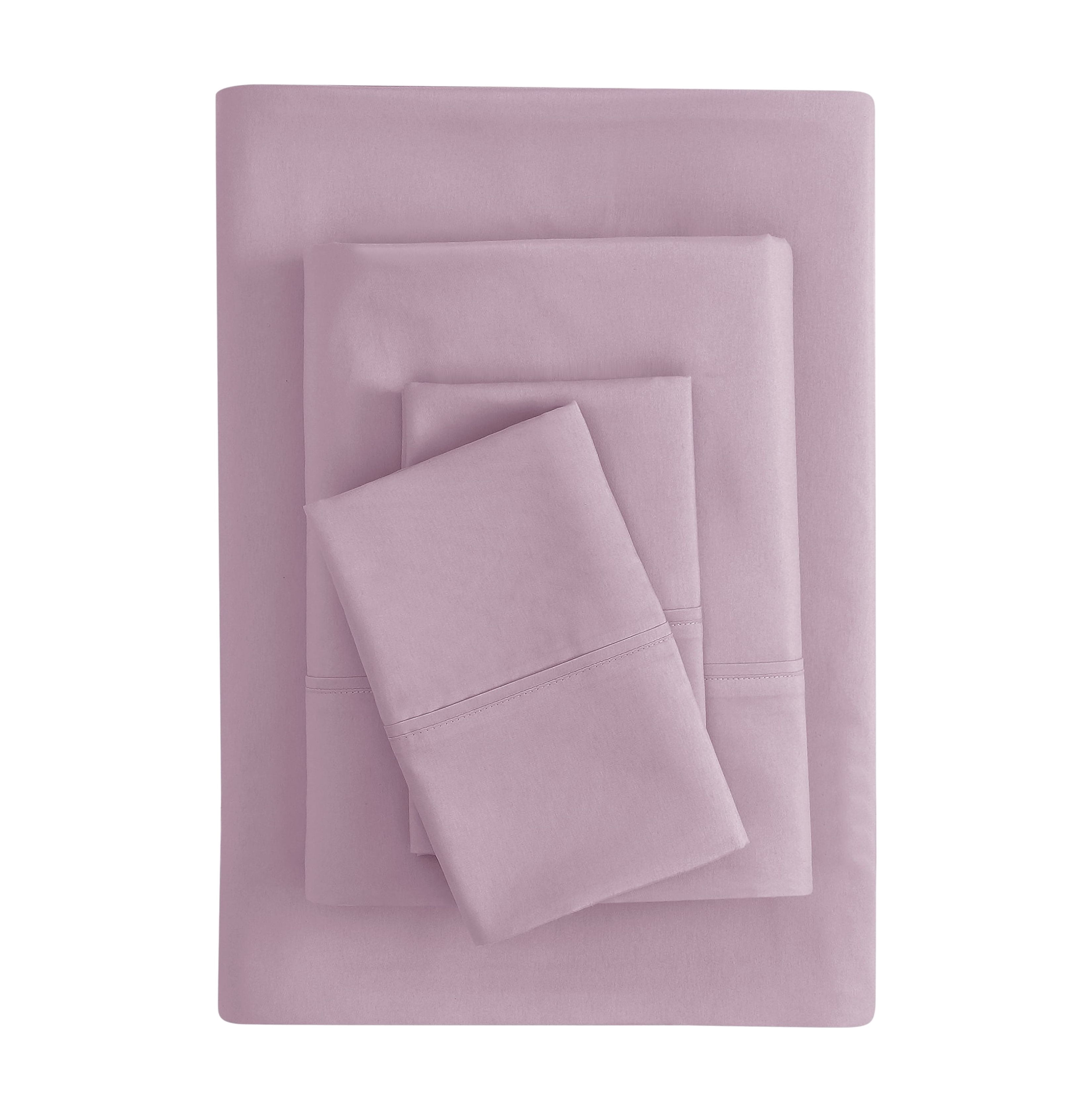 Mainstays Super Soft Brushed Microfiber Bed Sheet Set, Light Purple, King, 4 Piece
