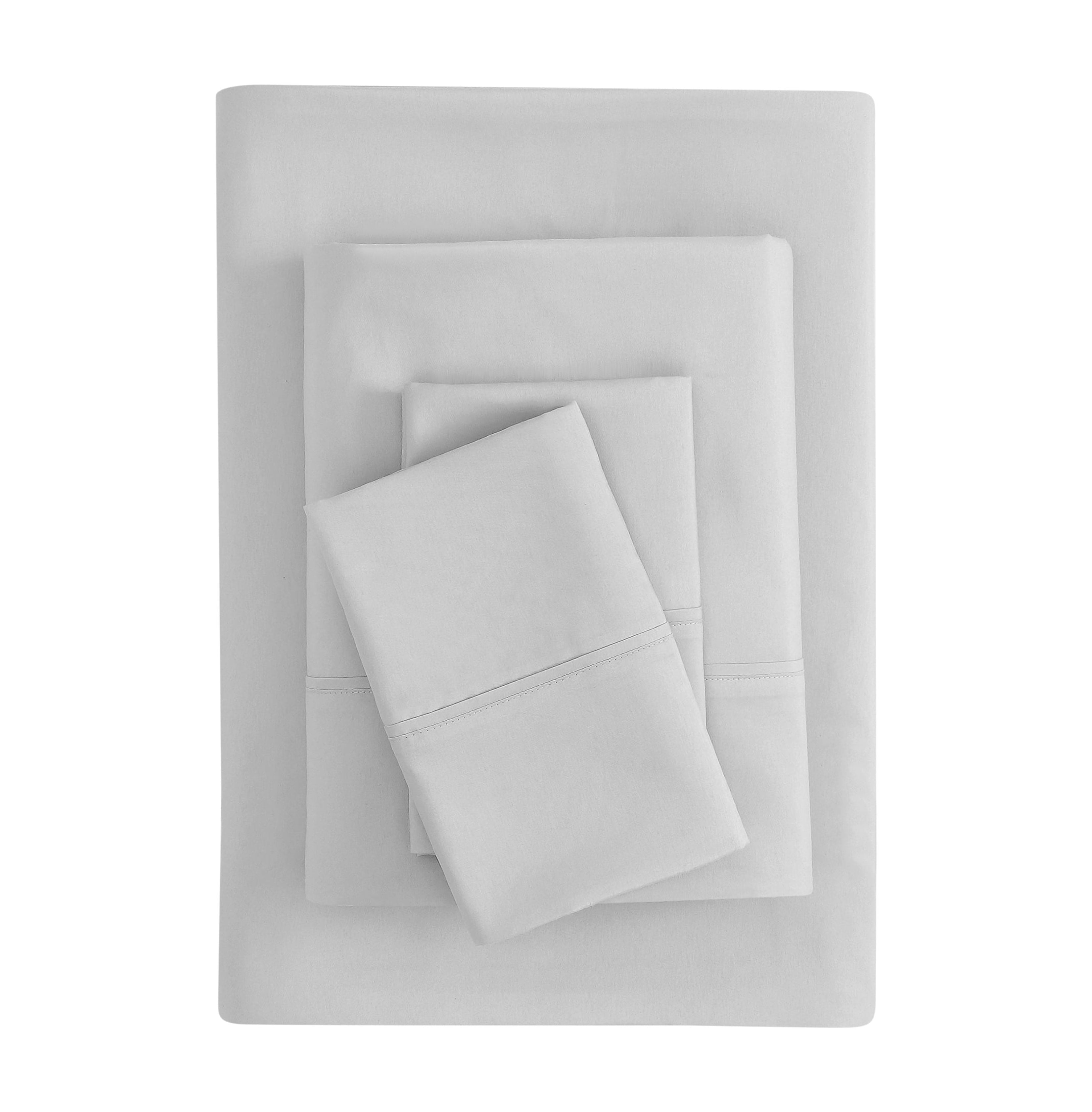 Mainstays Super Soft Brushed Microfiber Bed Sheet Set, Light Silver Gray, Full, 4 Piece