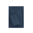 thumbnail image 1 of Mainstays Super Soft Brushed Microfiber Bed Sheet Set, Navy Blue Embossed Stripe, Full, 4 Piece, 1 of 13