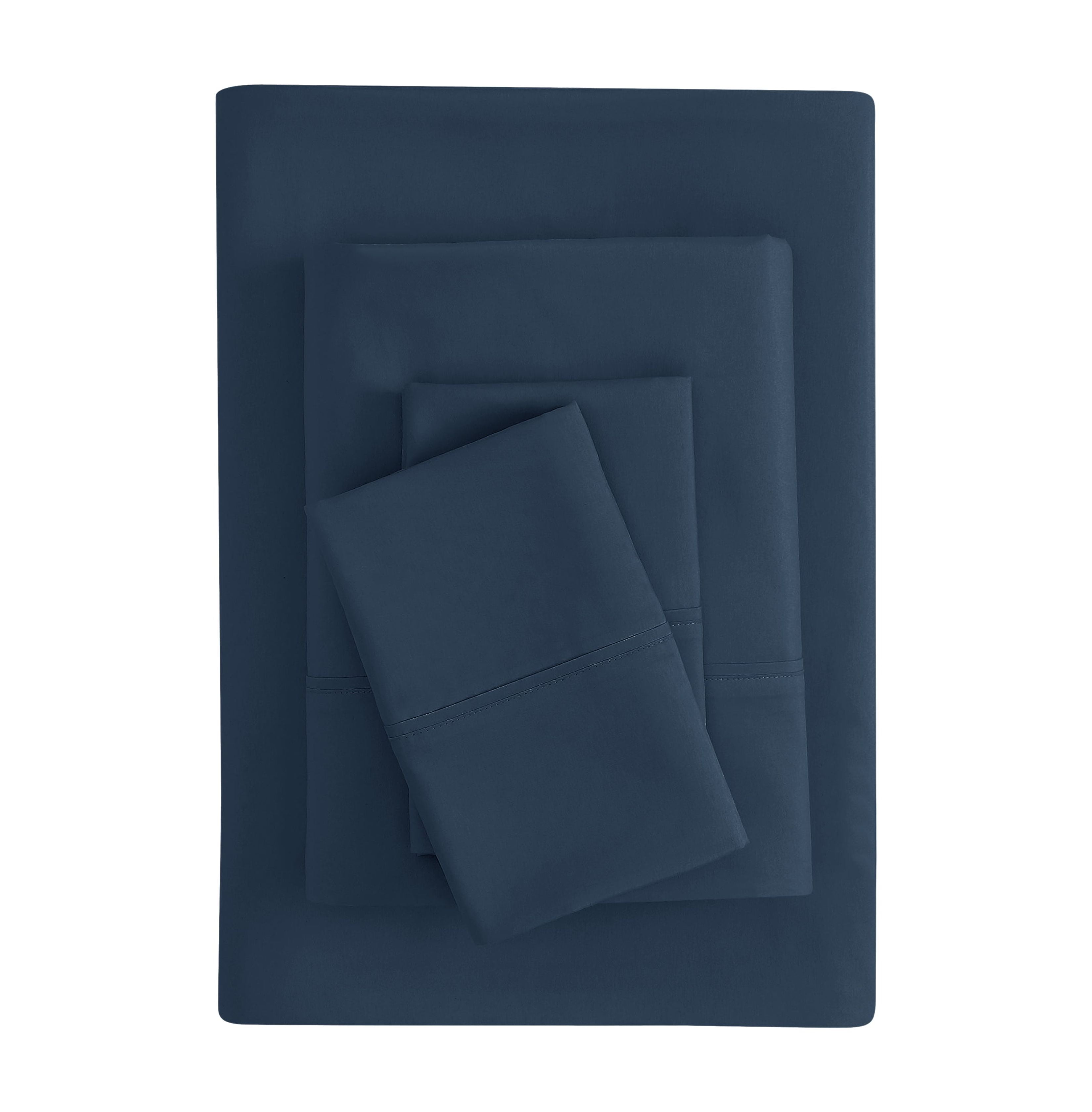 Mainstays Super Soft Brushed Microfiber Bed Sheet Set, Navy Blue, Queen, 4 Piece