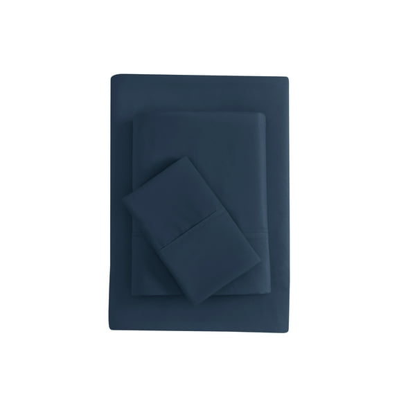 Mainstays Super Soft Brushed Microfiber Bed Sheet Set, Navy Blue, Twin-XL, 3 Piece