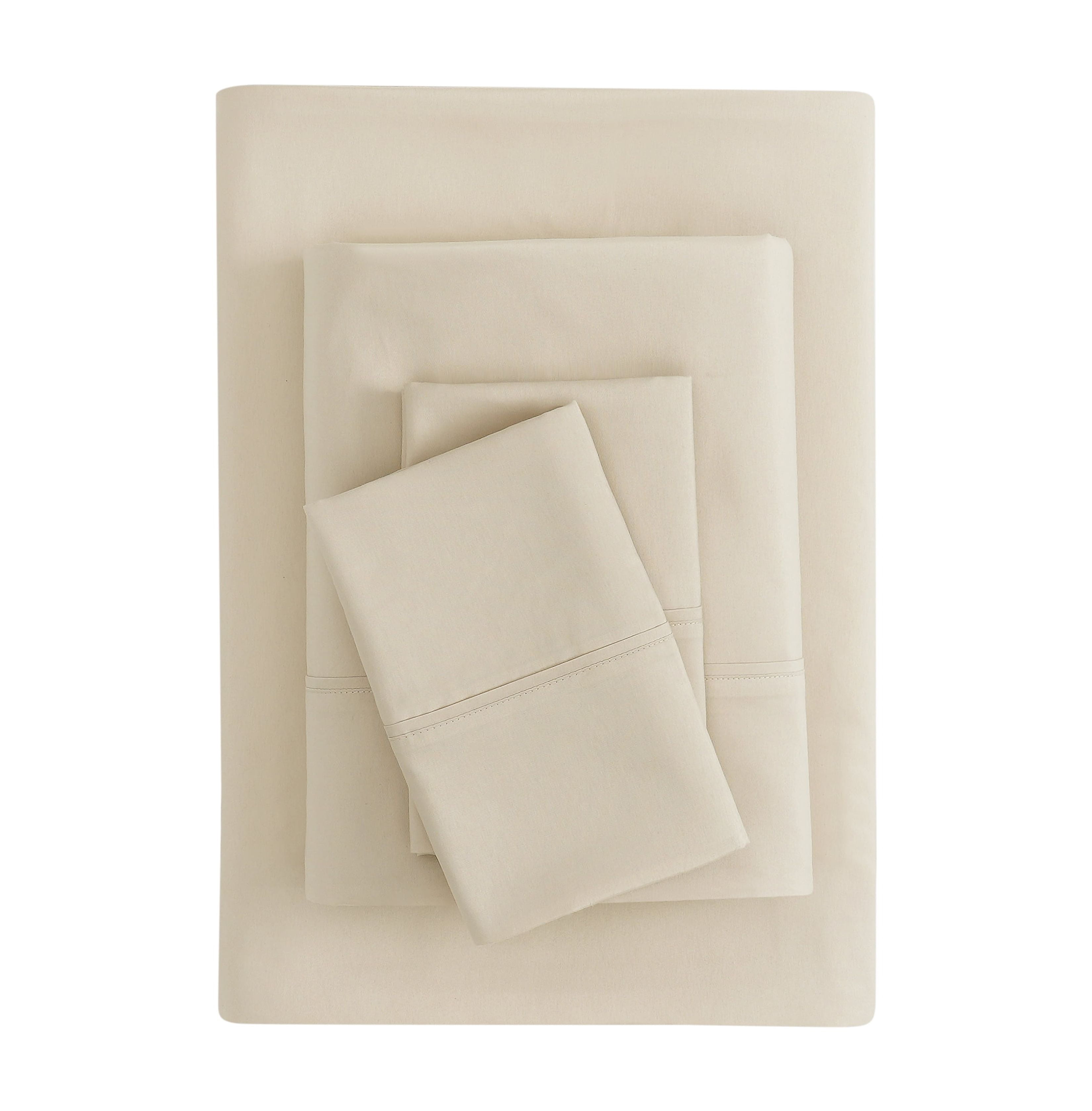 Mainstays Super Soft Brushed Microfiber Bed Sheet Set, Papyrus Beige, King, 4 Piece