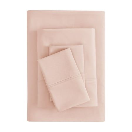 Mainstays Super Soft Brushed Microfiber Bed Sheet Set, Pink Blush, Queen, 4 Piece