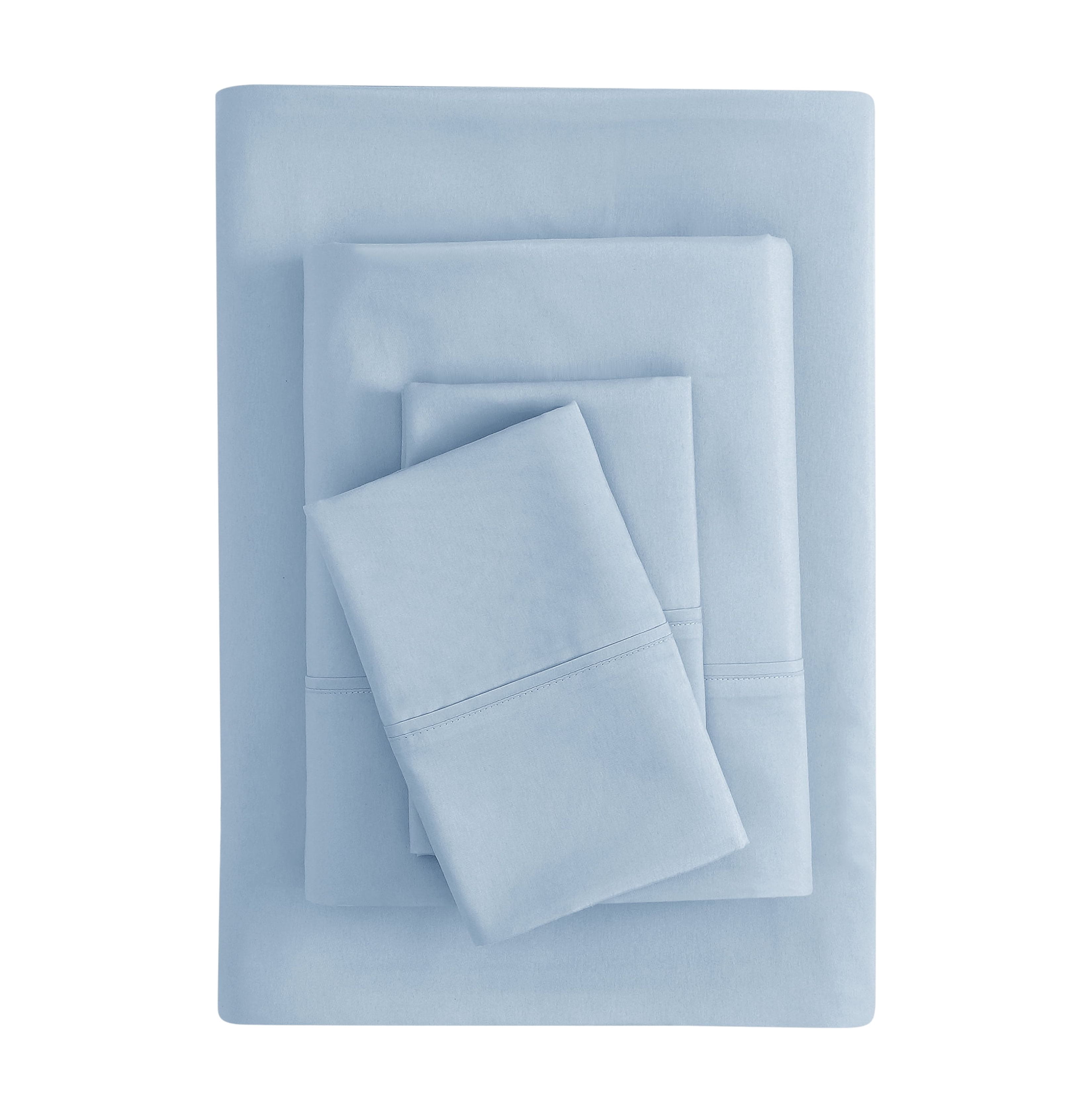 Mainstays Super Soft Brushed Microfiber Bed Sheet Set, Placid Blue, Full, 4 Piece