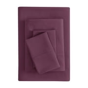 Mainstays Super Soft Brushed Microfiber Bed Sheet Set, Purple Eggplant, Queen, 4 Piece