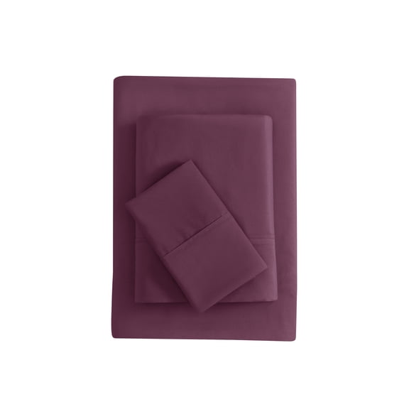 Mainstays Super Soft Brushed Microfiber Bed Sheet Set, Purple Eggplant, Twin-XL, 3 Piece