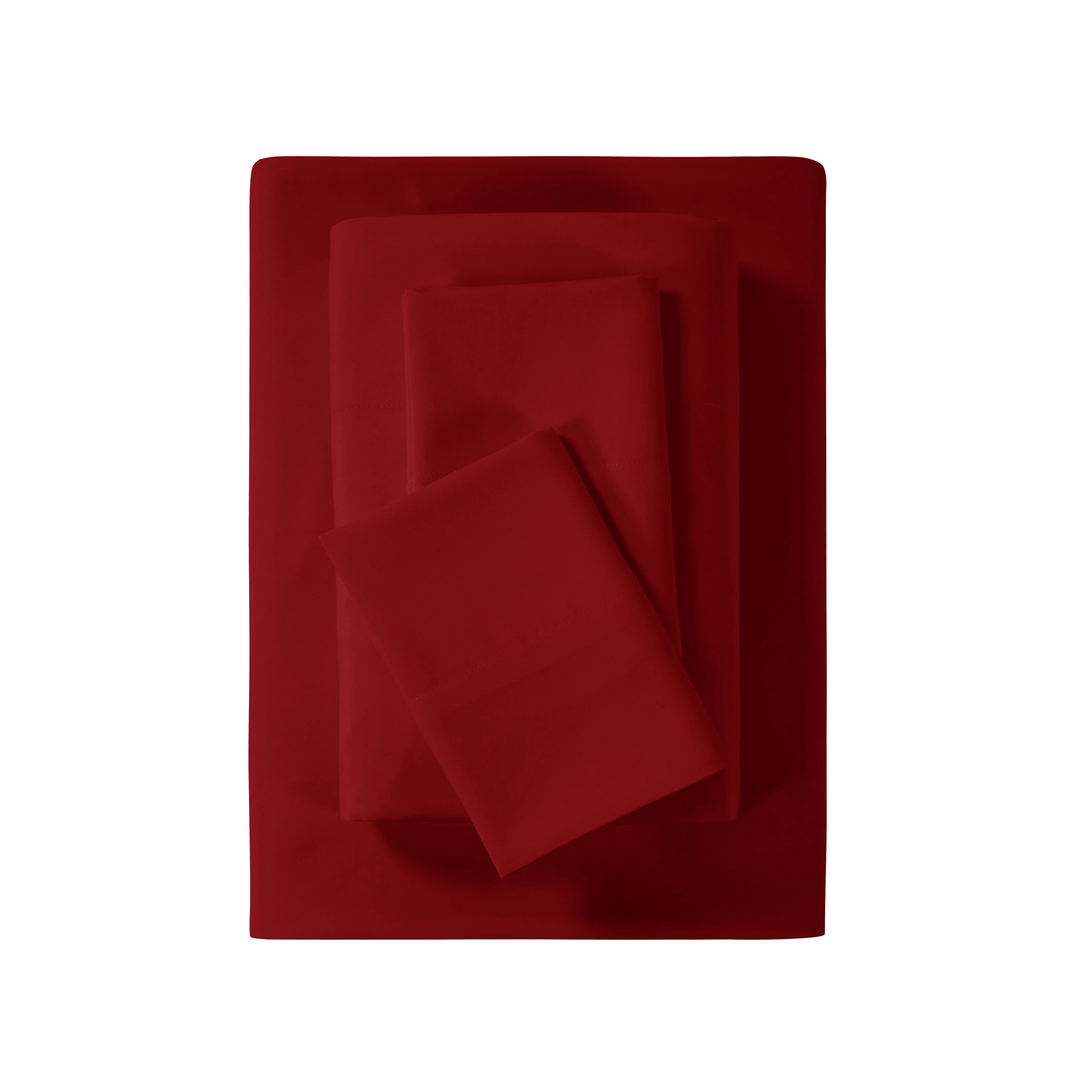 Mainstays Super Soft Brushed Microfiber Bed Sheet Set, Queen, Red Sedona, 4 Piece