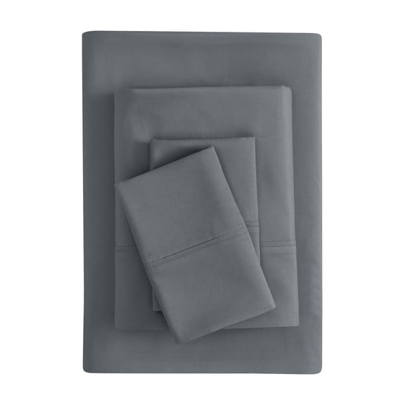 Mainstays Super Soft Brushed Microfiber Bed Sheet Set, Soothing Gray, Full, 4 Piece