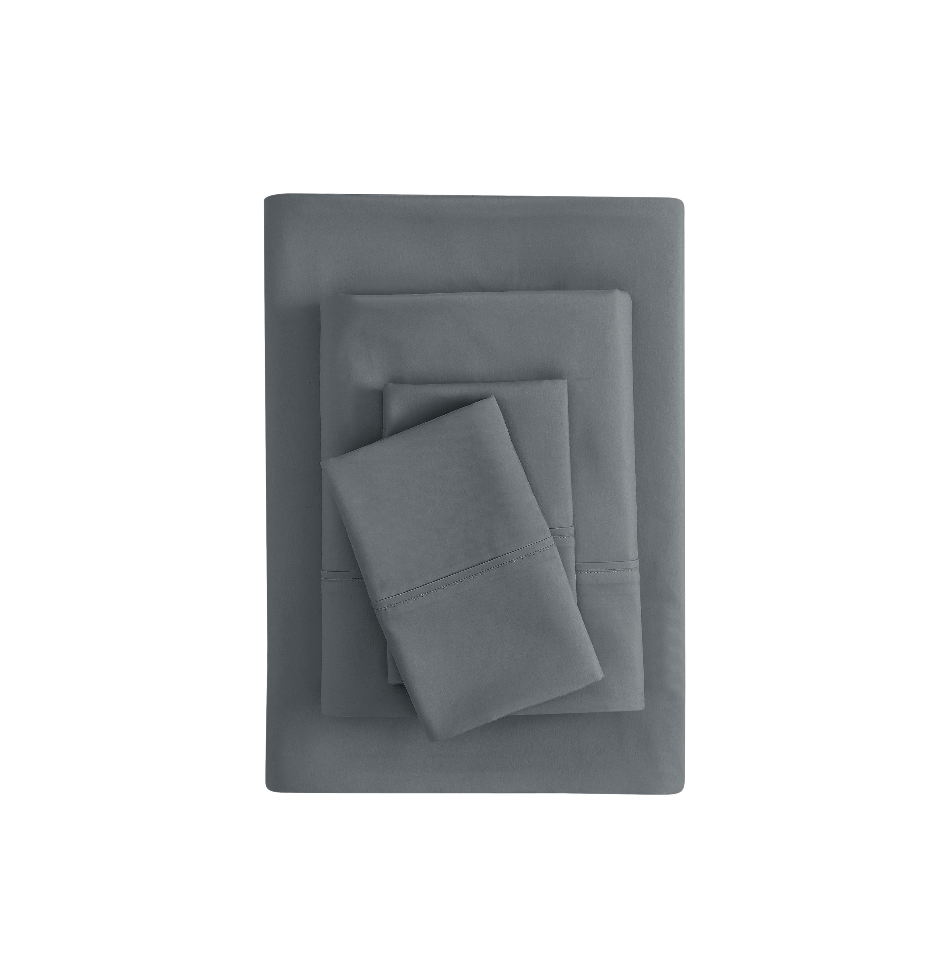 Mainstays Super Soft Brushed Microfiber Bed Sheet Set, Soothing Gray, King, 4 Piece