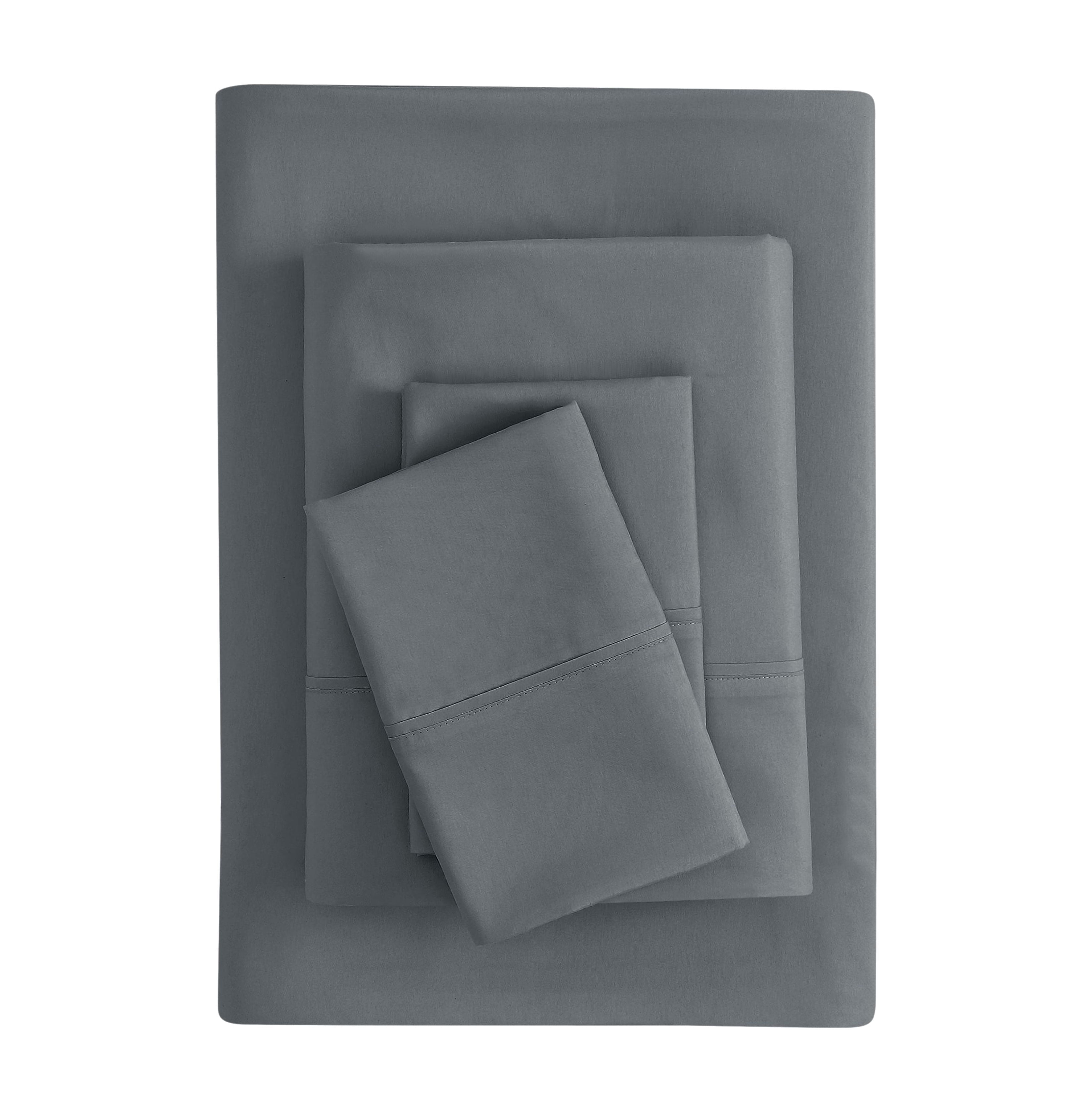 Mainstays Super Soft Brushed Microfiber Bed Sheet Set, Soothing Gray, Queen, 4 Piece