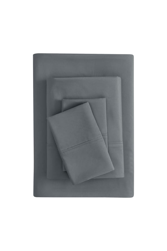 Super Soft Brushed Microfiber Bed Sheet Set, Soothing Gray, Queen, 4 Piece