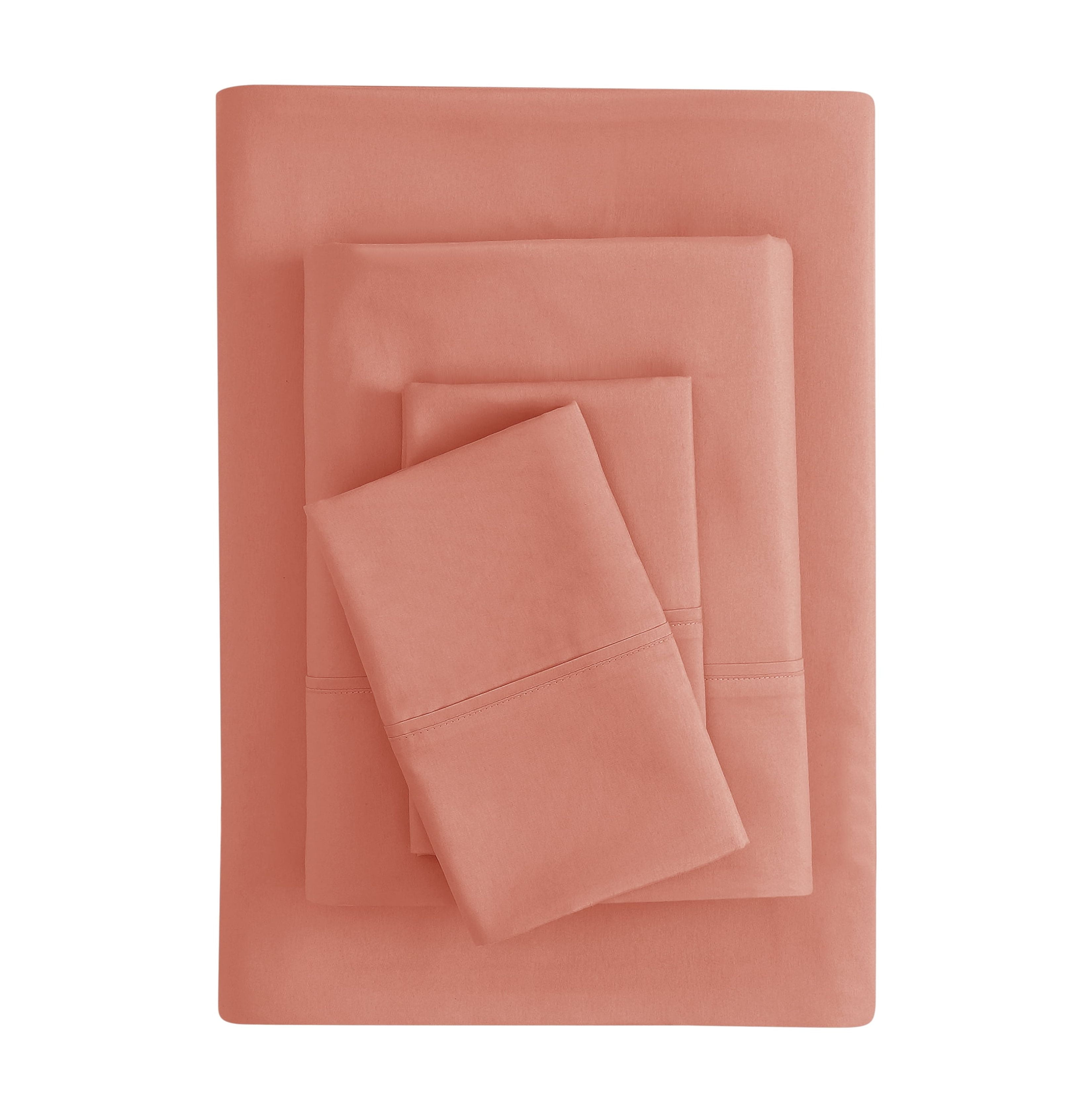 Mainstays Super Soft Brushed Microfiber Bed Sheet Set, Clay Terracotta Dream, King, 4 Piece