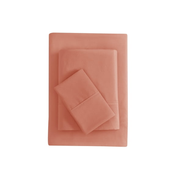 Mainstays Super Soft Brushed Microfiber Bed Sheet Set, Clay Terracotta Dream, Twin-XL, 3 Piece