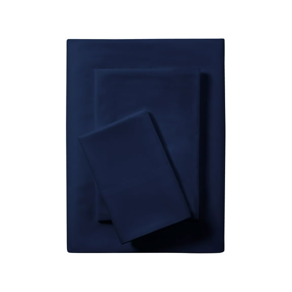 Mainstays Super Soft Brushed Microfiber Bed Sheet Set, Twin-XL, Navy Blue, 3 Piece