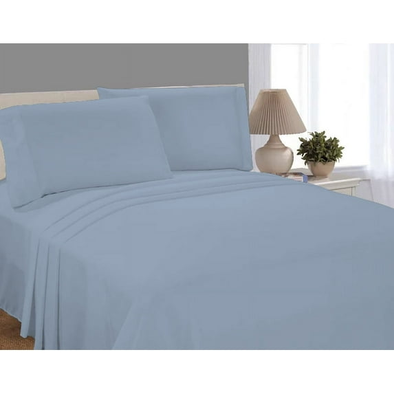 Mainstays Super Soft Brushed Microfiber Bed Sheet Set, Twin-XL, Placid Blue, 3 Piece