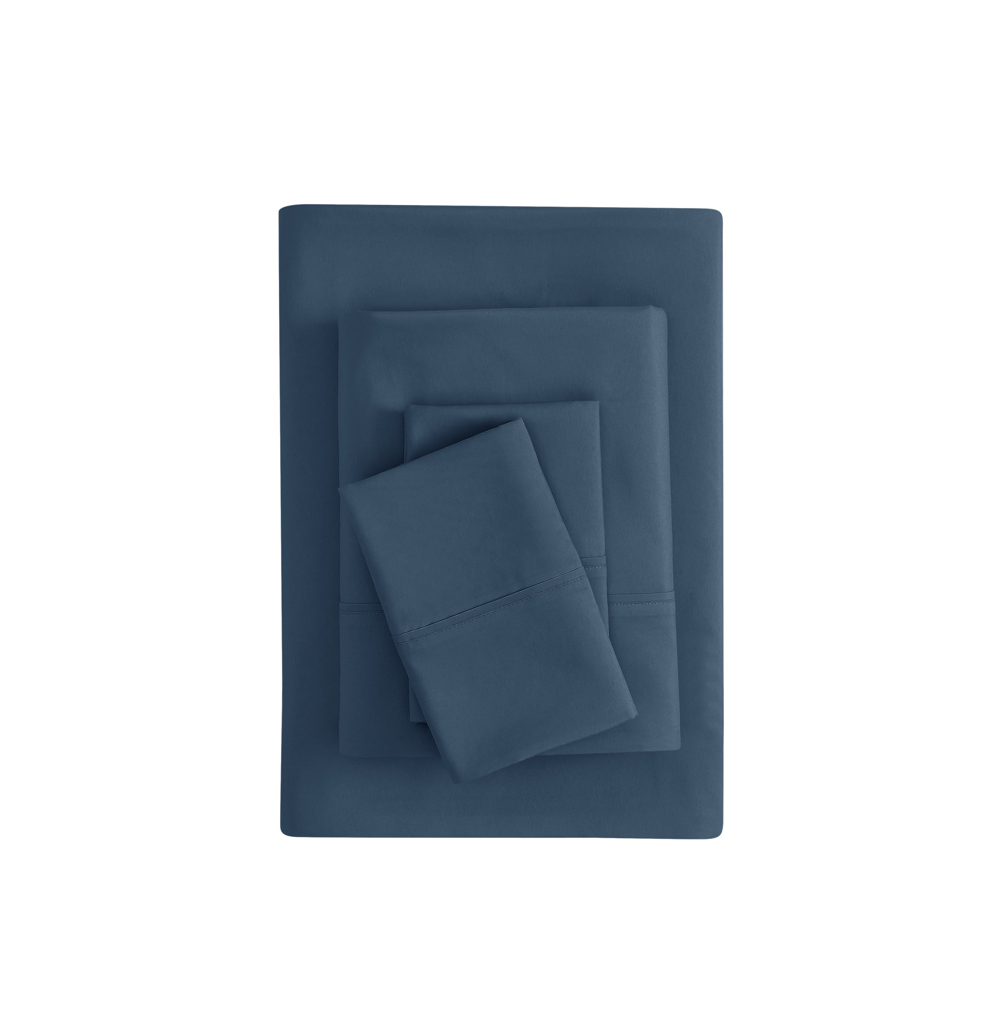 Mainstays Super Soft Brushed Microfiber Bed Sheet Set, Washed Dark Blue, King, 4 Piece
