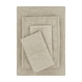 thumbnail image 1 of Mainstays Super Soft Brushed Microfiber Bed Sheet Set, Washed Tan Embossed Hayden Paisley, Queen, 4 Piece, 1 of 12