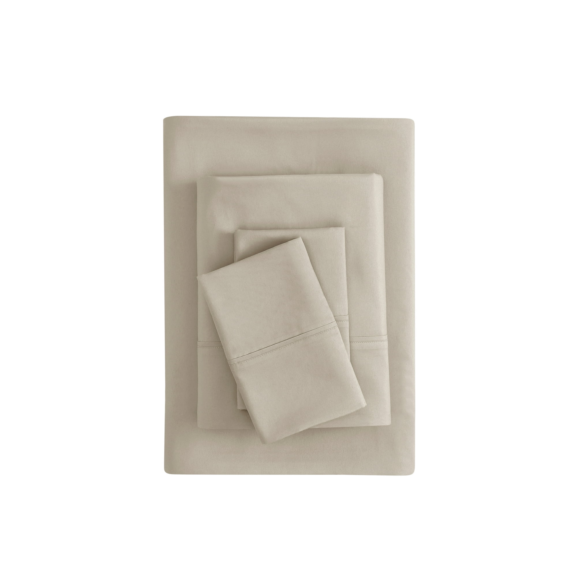 Mainstays Super Soft Brushed Microfiber Bed Sheet Set, Washed Tan, King, 4 Piece