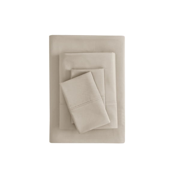 Mainstays Super Soft Brushed Microfiber Bed Sheet Set, Washed Tan, King, 4 Piece
