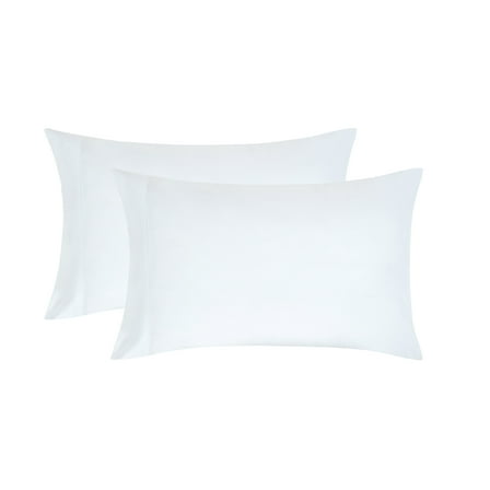 Mainstays Super Soft Brushed Microfiber Pillowcase Set, Arctic White, Standard/Queen, 2 Piece