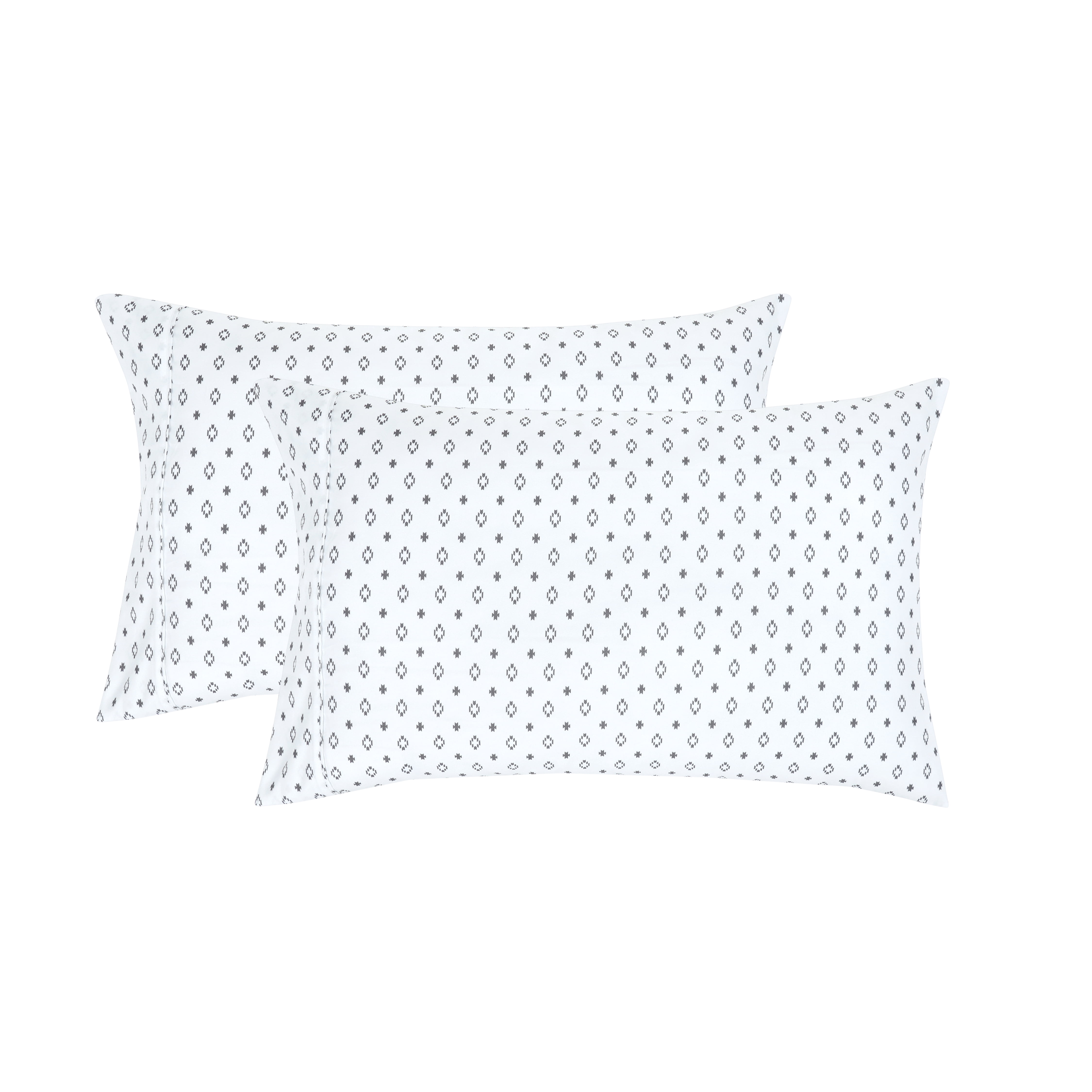 Mainstays Super Soft Brushed Microfiber Pillowcase Set, Black & White Diamond, Standard/Queen, 2 Piece