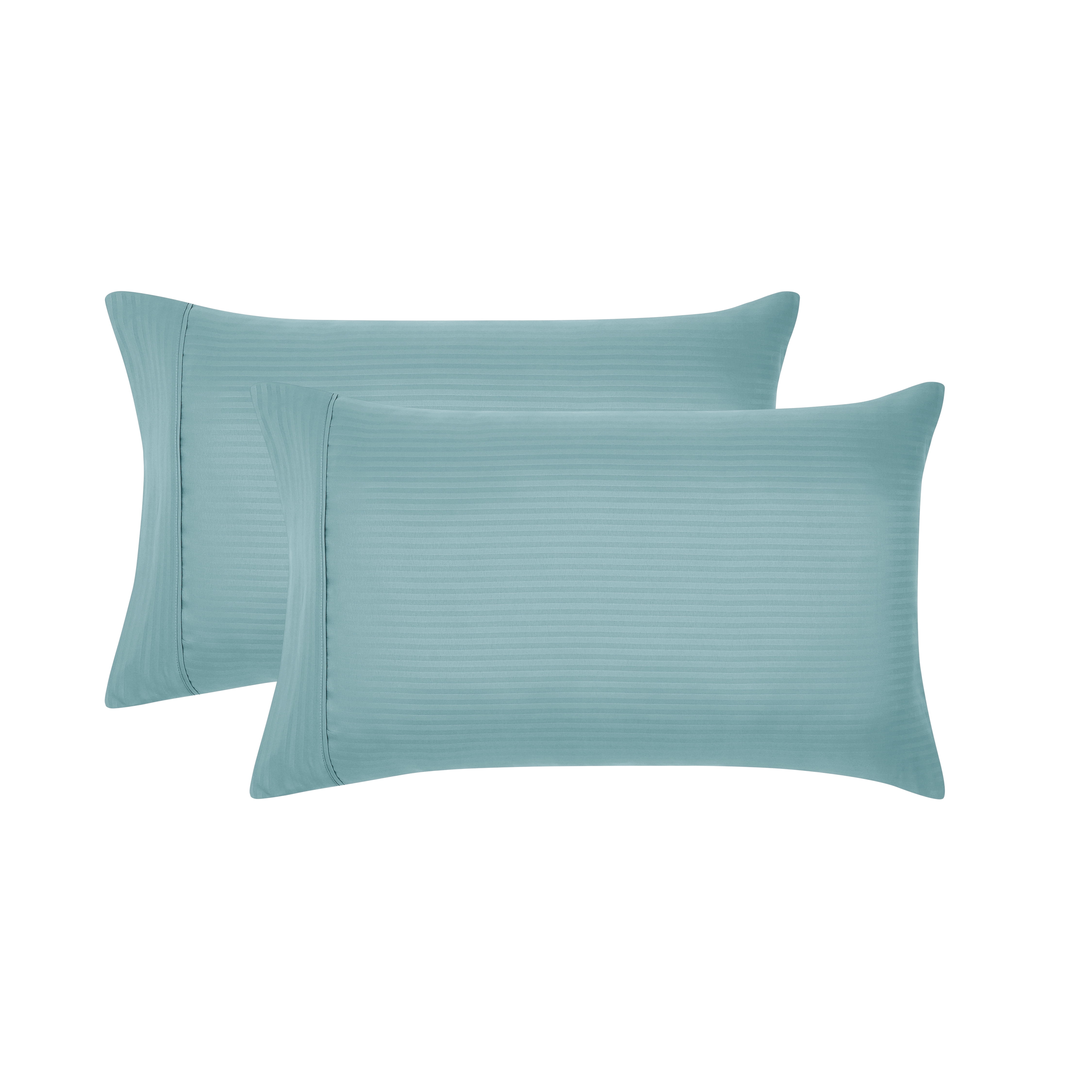 Mainstays Super Soft Brushed Microfiber Pillowcase Set, Blue Cameo Embossed Stripe, King, 2 Piece