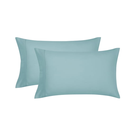 Mainstays Super Soft Brushed Microfiber Pillowcase Set, Blue Cameo, King, 2 Piece