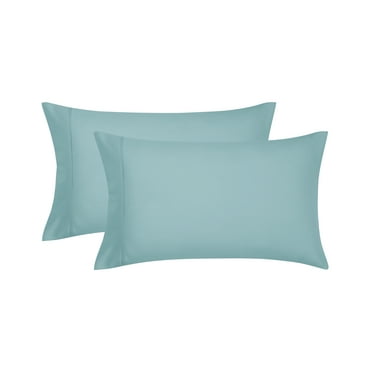Mainstays Super Soft Brushed Microfiber Pillowcase Set, Blue Cameo, Standard/Queen, 2 Piece