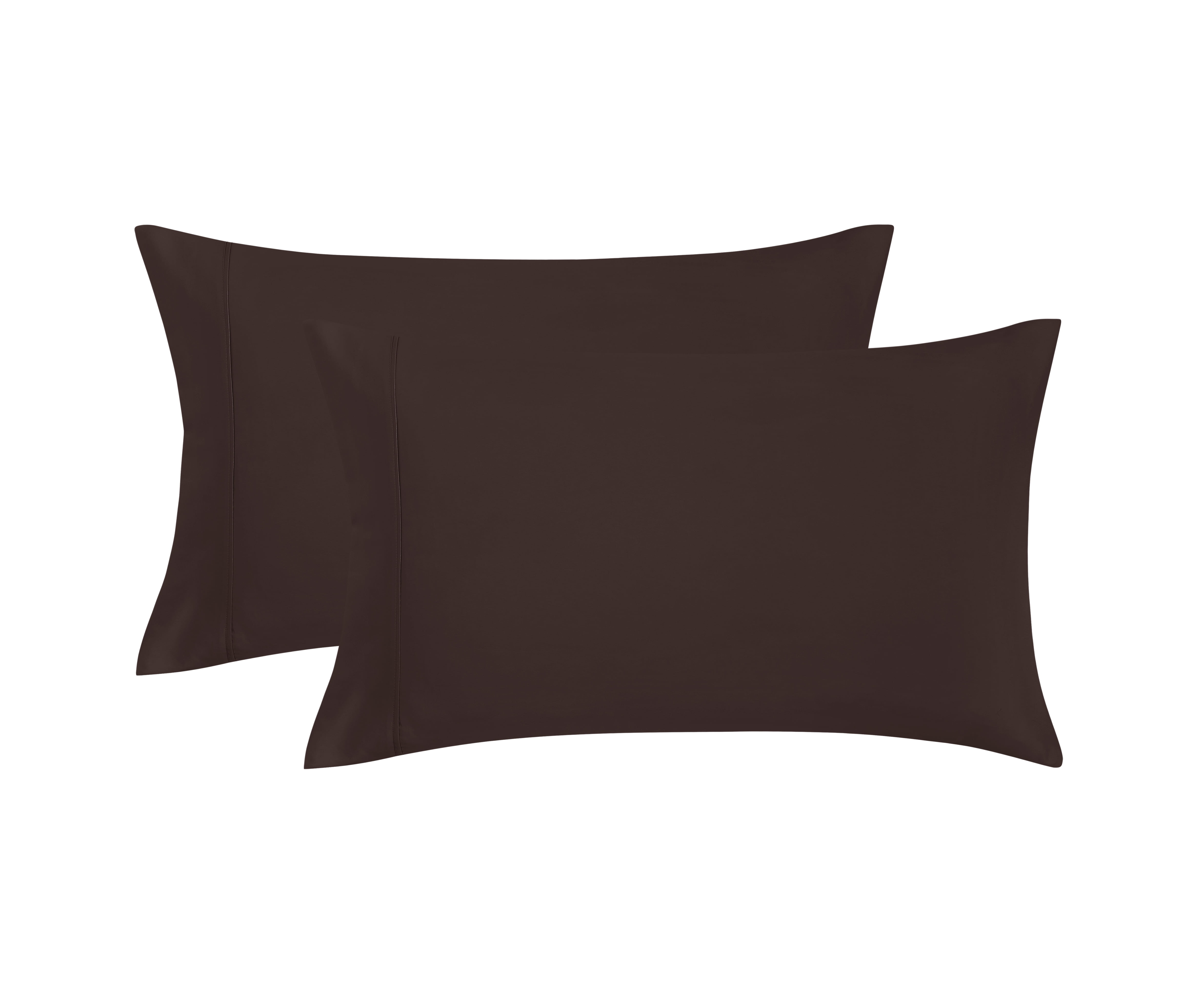 Mainstays Super Soft Brushed Microfiber Pillowcase Set, Caffeine Brown, Standard/Queen, 2 Piece