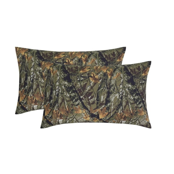 Mainstays Super Soft Brushed Microfiber Pillowcase Set, Camo, King, 2 Piece