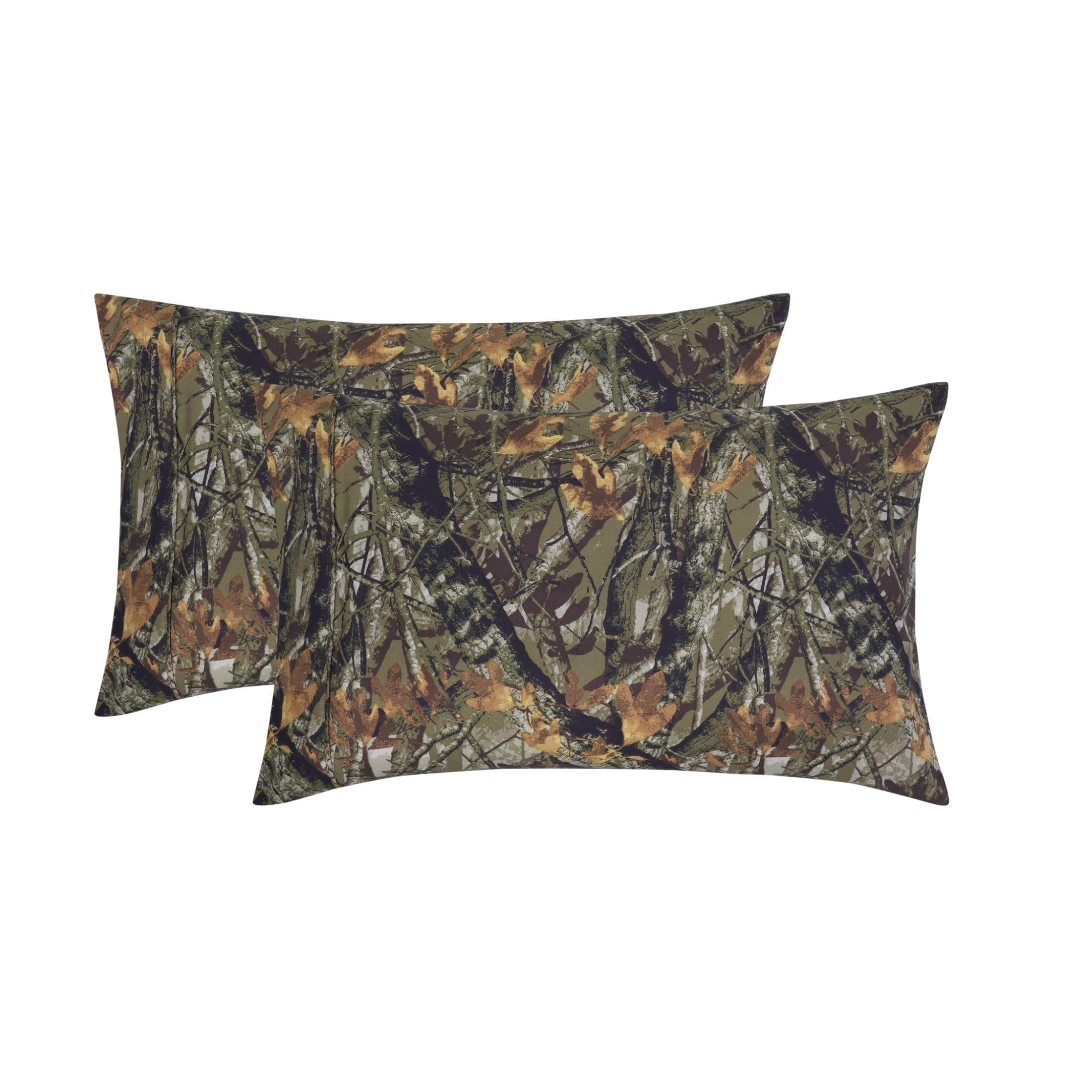 Mainstays Super Soft Brushed Microfiber Pillowcase Set, Camo, Standard/Queen, 2 Piece