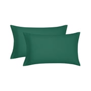Mainstays Super Soft Brushed Microfiber Pillowcase Set, Dark Green, Standard/Queen, 2 Piece
